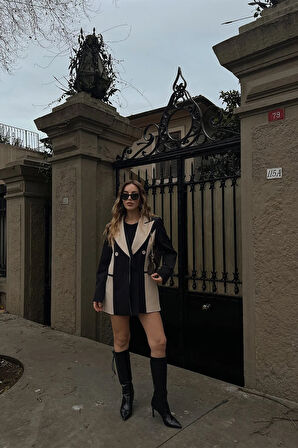 Liora Çift Renk Kruvaze Ceket TNS-4580