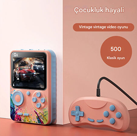 ​QASUL G5 Yeni Tasarım Oyunları 500 1 Klasik Oyun Konsolları Renkli Ekran Retro Oyun Makinesi 3.0 İnç Ekran