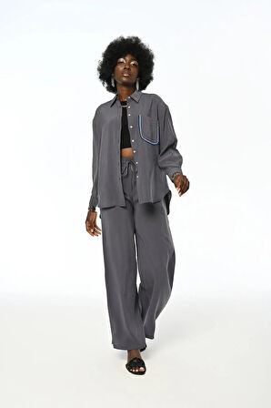 KADIN TEK CEPLİ RAHAT KALIP GÖMLEK