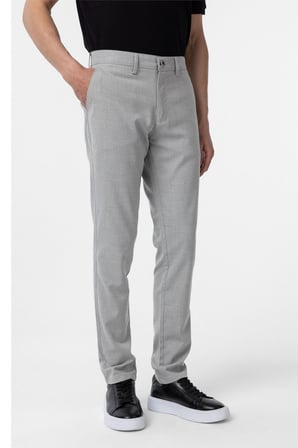Gri Slim Fit Desenli Kumaş Pantolon