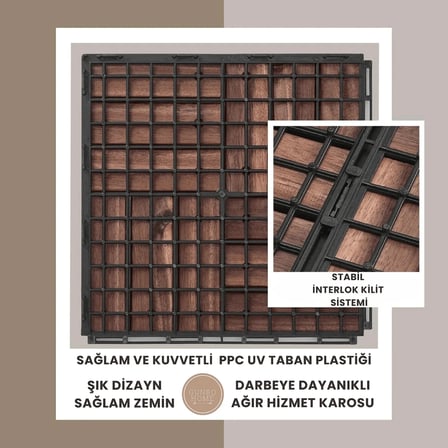 RUNNEN Akasya Ağacı Yer Karosu 9 Adet 1 Koli Bahçe Banyo Deck Ahşap Karo Masif Yer Döşemesi Balkon Deck