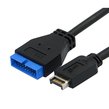 5076 USB 3.1 Type-E Male To USB 3.0 19 20 Pin Dişi Uzatma Kablosu.