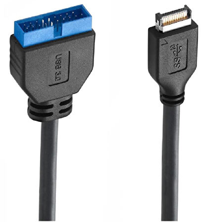 5076 USB 3.1 Type-E Male To USB 3.0 19 20 Pin Dişi Uzatma Kablosu.