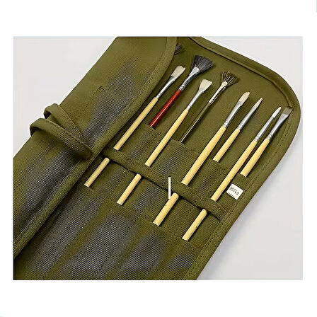 Sanatsal Rulo Fırça Çantası - 22 Bölmeli