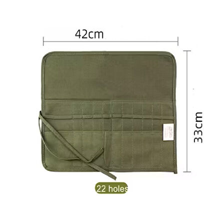 Sanatsal Rulo Fırça Çantası - 22 Bölmeli