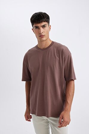 DeFacto Oversize Fit Bisiklet Yaka Kısa Kollu Tişört C7160AX24SMBN577