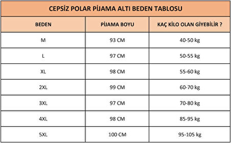 Cepsiz Kışlık Polar Kadın Pijama Altı