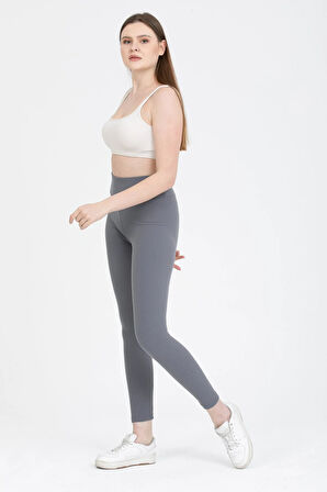 Derya Kurşun Füme Yüksek Bel Fitilli Tayt 0608