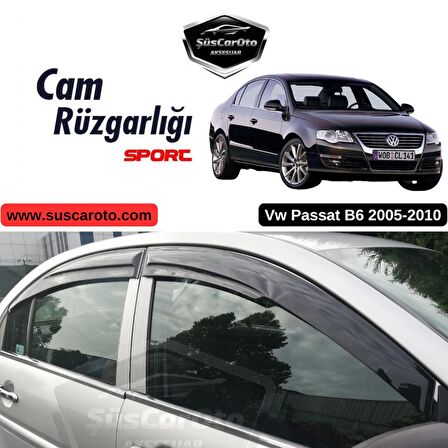 Vw Passat B6 2005-2010 Uyumlu Mugen Cam Rüzgarlığı Seti Piano Black 4'lü İthal