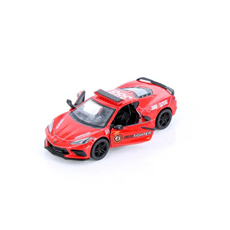 Kinsmart 1:36 Ölçek Metal Çek Bırak Corvette Diecast  Fire Fighter veya Polis Arabası