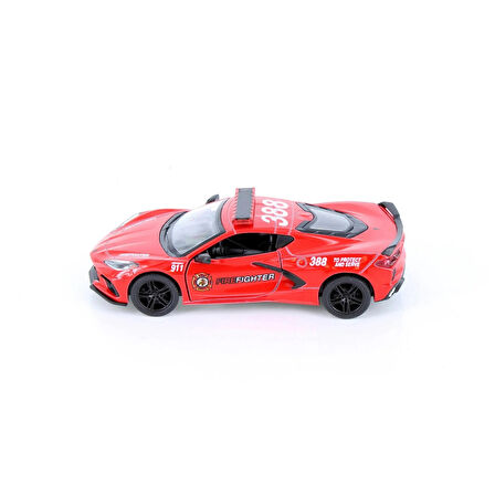 Kinsmart 1:36 Ölçek Metal Çek Bırak Corvette Diecast  Fire Fighter veya Polis Arabası