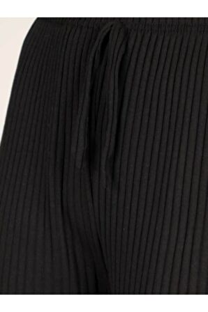 4'lü Likralı Bol Paça Rahat Kadın Pijama Altı Tek Alt Pijama Altı 2027-1