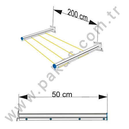 Pakas Balkon Çamaşır Kurutma Askısı Kurutmalık Duvara Monte