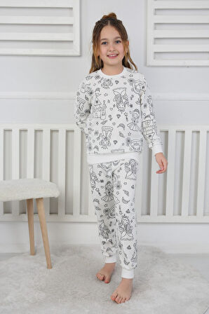 Hayal Gücünü Giy! Boyanabilir Pijama Takımı - Her Yıkamada Yeniden Tasarla - Kalem Hediyeli