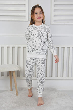 Hayal Gücünü Giy! Boyanabilir Pijama Takımı - Her Yıkamada Yeniden Tasarla - Kalem Hediyeli