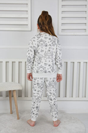 Hayal Gücünü Giy! Boyanabilir Pijama Takımı - Her Yıkamada Yeniden Tasarla - Kalem Hediyeli
