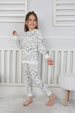 Hayal Gücünü Giy! Boyanabilir Pijama Takımı - Her Yıkamada Yeniden Tasarla - Kalem Hediyeli