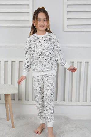 Hayal Gücünü Giy! Boyanabilir Pijama Takımı - Her Yıkamada Yeniden Tasarla - Kalem Hediyeli