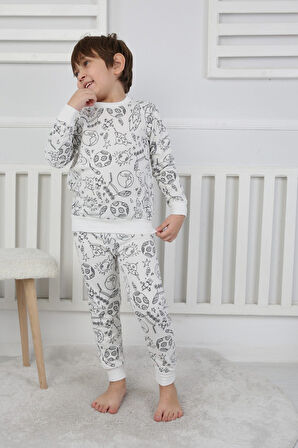 Boyanabilir Çocuk Pijama Takımı + Kalem Hediyeli I Renkli Rüyalar I Her Yıkamada Yeniden Tasarla