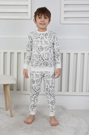 Boyanabilir Çocuk Pijama Takımı + Kalem Hediyeli I Renkli Rüyalar I Her Yıkamada Yeniden Tasarla