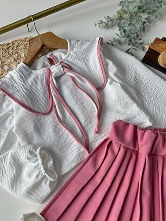 Pembe Fiyonklu Kız Çocuk Elbisesi – Şık ve Zarif Tasarım I Şık ve Rahat Elbise – Özel Günler İçin