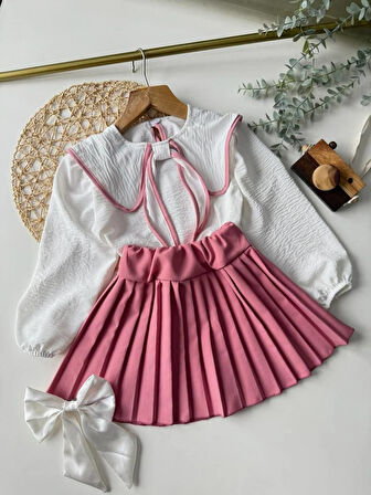 Pembe Fiyonklu Kız Çocuk Elbisesi – Şık ve Zarif Tasarım I Şık ve Rahat Elbise – Özel Günler İçin