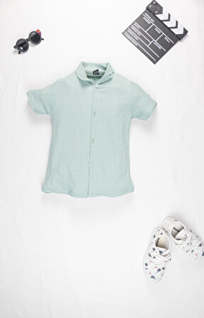 Erkek Çocuk Yazlık Takım 3-10 Yaş – Şortlu Gömlek Set | Börümcük Kumaş Alt Üst İkili Takım