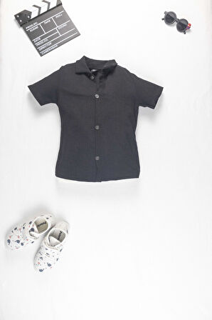 Erkek Çocuk Yazlık Takım 3-10 Yaş – Şortlu Gömlek Set | Börümcük Kumaş Alt Üst İkili Takım