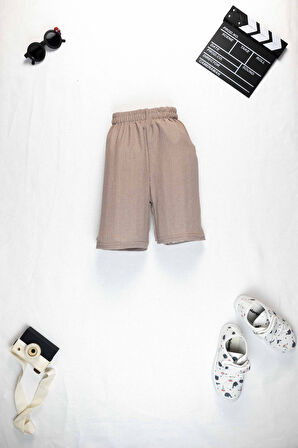 Erkek Çocuk Yazlık Takım 3-10 Yaş – Şortlu Gömlek Set | Börümcük Kumaş Alt Üst İkili Takım