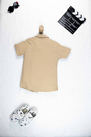 Erkek Çocuk Yazlık Takım 3-10 Yaş – Şortlu Gömlek Set | Börümcük Kumaş Alt Üst İkili Takım