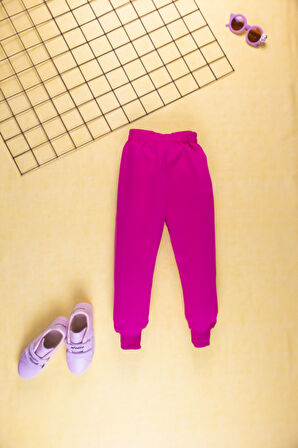 Kız Çocuk Yazlık Şık Takım | Fiyonk Desenli Tişört ve Eşofman Alt I Pamuklu Terletmez I Çocuk Takım