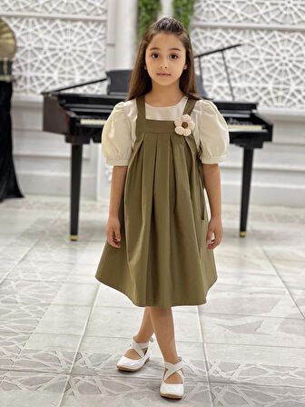 Kız Çocuk İçin Şık Kombin – Elbise ve Bluz Takım I Özel Günler İçin Kız Çocuk Elbise Takımı