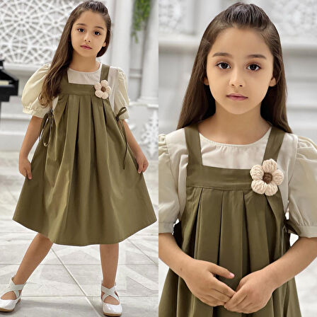 Kız Çocuk İçin Şık Kombin – Elbise ve Bluz Takım I Özel Günler İçin Kız Çocuk Elbise Takımı