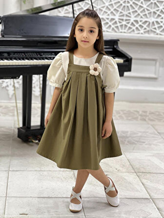 Kız Çocuk İçin Şık Kombin – Elbise ve Bluz Takım I Özel Günler İçin Kız Çocuk Elbise Takımı