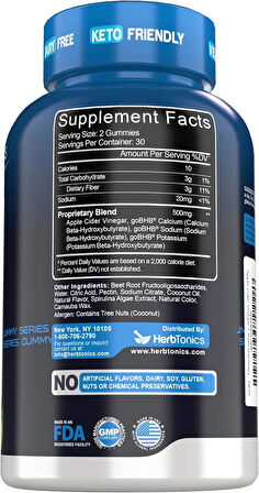 Apple Cider Vinegar + Keto Gummies 500 mg 60 gummies