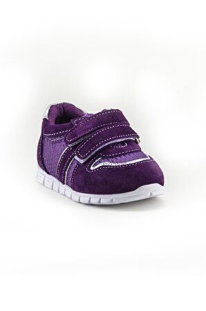 Mnpc Unısex Mürdüm Deri Ortopedik Destekli İlk Adım Ayakkabı