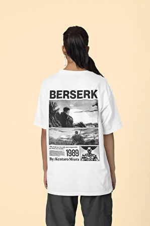 Berserk 1989 Baskılı Unisex Tişört, Oversize Anime Karakter Tişört