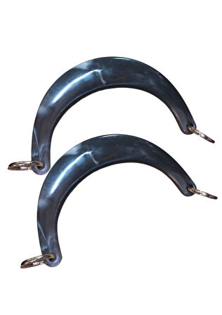 Çanta Sapı Ay Model Siyah Dalgalı 17 cm