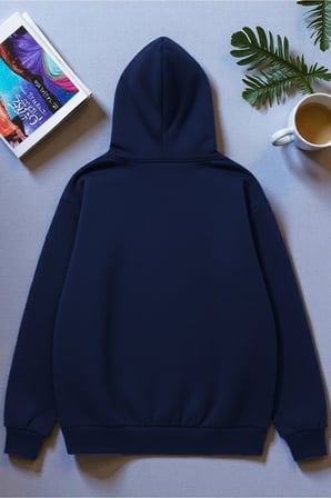 Unisex Uyuyan Kedi Baskılı kapüşonlu Sweatshirt