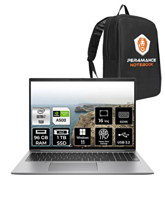 HP ZBook Firefly G11 U7 155H 96GB 1TB SSD RTX A500 16'' WUXGA W11H Mobil İş İstasyonu & PER4 ÇANTA