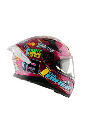 xBhp #theNineteen Pink White Kapalı Kask- PINLOCK DAHİL- ECE 22.06 XXL