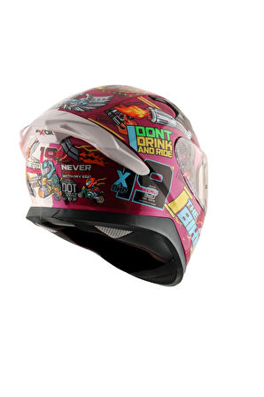 xBhp #theNineteen Pink White Kapalı Kask- PINLOCK DAHİL- ECE 22.06 XXL