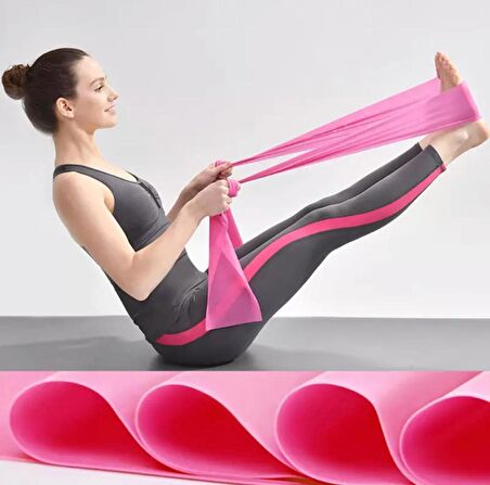 Leyaton Pilates Bandı 150X15 cm (Hafif) Fuşya