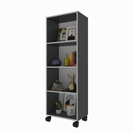 Kenzlife mutfak dolabı raziye 128*030*030 gri tekerlekli banyo evrak ofis ayakkabılık kiler