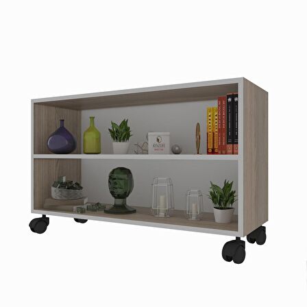 Kenzlife kitaplık beril 048*090*020 crd tekerlekli mutfak dolabı banyo ofis ayakkabılık kiler