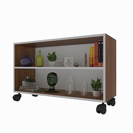 Kenzlife kitaplık beril 048*090*020 cvz tekerlekli mutfak dolabı banyo ofis ayakkabılık kiler
