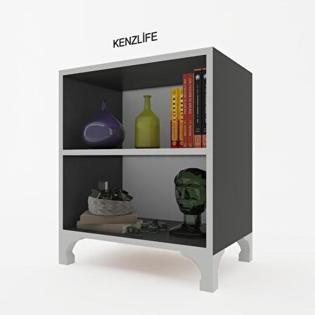 Kenzlife kitaplık tuğçe 068*030*020 gri ayaklı mutfak dolabı banyo ofis ayakkabılık kiler