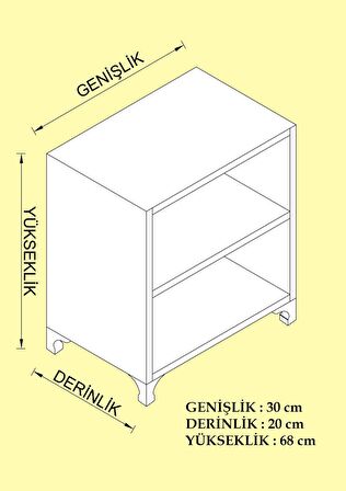 Kenzlife kitaplık tuğçe 068*030*020 gri ayaklı mutfak dolabı banyo ofis ayakkabılık kiler