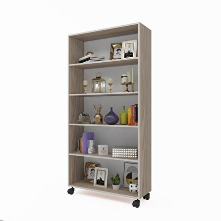 Kenzlife kitaplık beril 168*090*020 crd tekerlekli mutfak dolabı banyo ofis ayakkabılık kiler