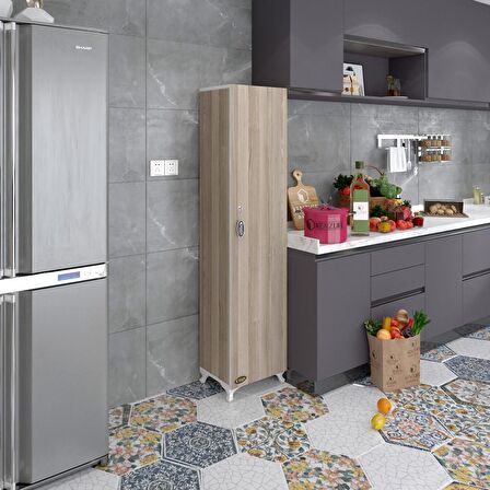 Kenzlife mutfak dolabı zehra 168*030*032 crd kilitli ayaklı banyo evrak ofis kitaplık ayakkabılık kiler